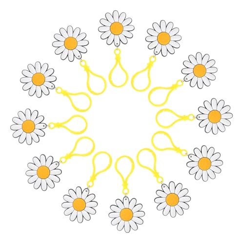 PartyKindom 24 Stück Cute Daisy Schlüsselanhänger Bunte Blumen Schlüsselringe für Taschen Rucksäcke und Partys Kleines für Freundinnen und Blumenliebhaber Zufällige Farbe Zufällige Farbe von PartyKindom