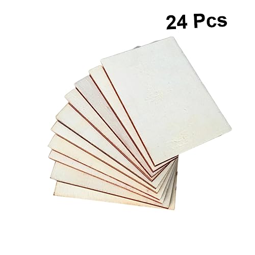 PartyKindom 24 Stück Handbemalte Holzstücke Bastelstäbchen Masse Bastelstangen Handwerksbedarf Eisstiele zum Basteln Ornament-Rohlinge unvollendetes Holzhandwerk unfertige Holzspäne Hölzern von PartyKindom