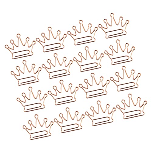 PartyKindom 24 Stück Kreative Pack Krone Büroklammern Roségold Dekorative Clips für Büro Party und Schule Robuste Metallkonstruktion Einfach zu Verwenden für Geld und Papierhalter von PartyKindom