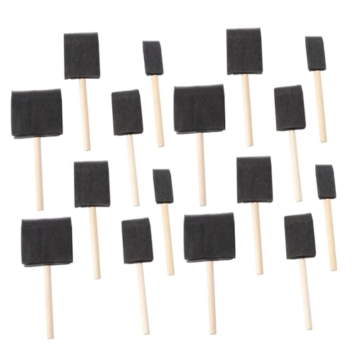 PartyKindom 24 Stück Schaumstoff Schwammpinsel Malerpinsel Strukturpinsel Schwamm Malset Schwamm Malpinsel Malpinsel Schwammpinsel Kunstschwamm Malschwamm Applikator Holz von PartyKindom