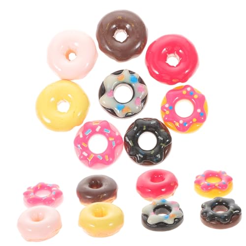 PartyKindom 24 Stück Teiliges Donut Anhänger aus Langlebigem Material Bunte DIY Schmuckanhänger für Halsketten Armbänder und Schlüsselanhänger zum Basteln und Verschenken von PartyKindom