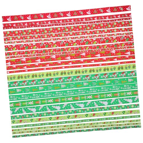 PartyKindom 24 Stück Teiliges Geschenkband Weihnachts Dekobänder Hochwertige DIY Verpackungsbänder für Schleifen Bastelprojekte und Geschenkverpackung Glatte Oberfläche Farbintensiv Langlebig von PartyKindom