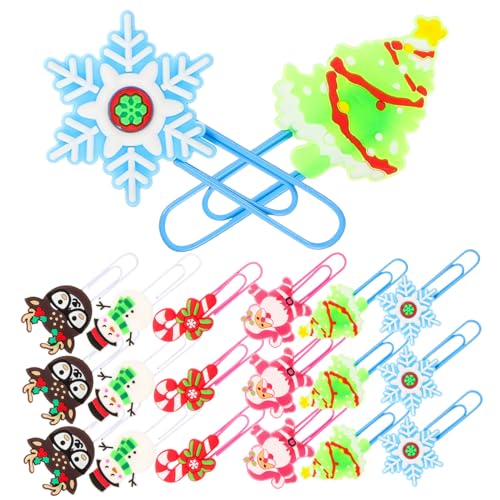 PartyKindom 24 Stück Teiliges Weihnachtsdeko Papierklammern mit Weihnachtsbaum Design Dekorative Lesezeichen und Büroklammern für Schule Büro und Kleine Geschenke zu Weihnachten von PartyKindom