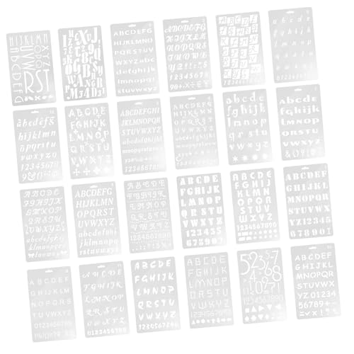 PartyKindom 24 Stück Wiederverwendbare Buchstaben und Zahlenschablonen für DIY Kunstprojekte Multifunktionale Malschablonen für Notizbuch und Wandgestaltung von PartyKindom