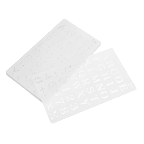 PartyKindom 24Stücke Teiliges Hohles Malerei Schablonen Set mit Buchstaben und Zahlen für DIY Planer Scrapbooking und Kunsthandwerk Wiederverwendbare Vorlagen für Kreative Projekte Weiß von PartyKindom