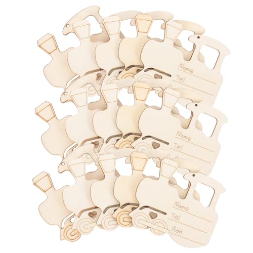 PartyKindom 25 Stück Teiliges Hängende Holzanhänger Zugform Blanke Holzscheiben für DIY Bastelprojekte Kreative Holzteile zum Bemalen und Dekorieren Robuste Holzanhänger für Party und von PartyKindom