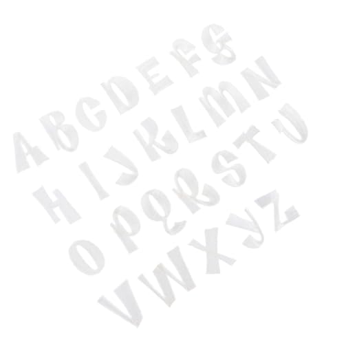 PartyKindom 26 Stück Teiliges Buchstaben Patches Weiß zum Aufnähen und Aufbügeln DIY Textil Applikationen für Kleidung Rucksack Pullover Vielseitige Reparatur Dekorationsflicken von PartyKindom