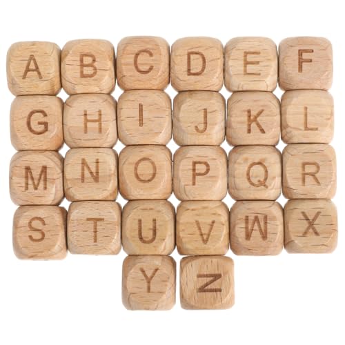 PartyKindom 260 Stk. Teiliges Holzbuchstabenperlen aus Buchenholz Quadratische Alphabet Würfel für Diy Schmuckherstellung Armbänder Halsketten und Kreative Bastelprojekte von PartyKindom