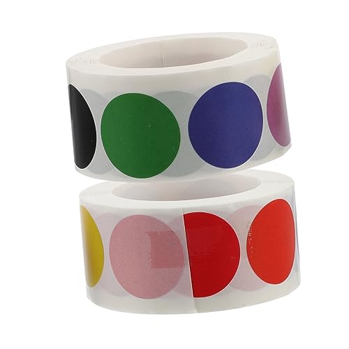 PartyKindom 2Rollen Bunte Punktaufkleber Selbstklebende Scrapbooking Etiketten Farben für Büro Schule und Dekoration Leicht Ablösbar Hohe von PartyKindom