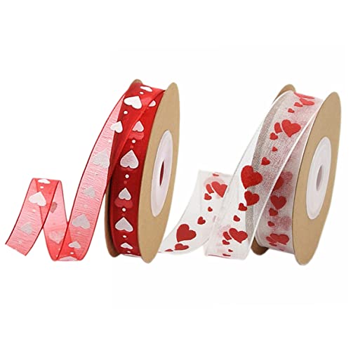 PartyKindom 2Rollen Festliche DIY Bänder Dacron Sackleinenbänder für Wickelbänder mit Herzmustern für Hochzeiten Valentinstag und Blumendekorationen PartyKindom 2Rollen Festliche DIY Bänder Dacron Sackleinenbänder für Wickelbänder mit Herzmustern für Hochzeiten Valentinstag und Blumendekorationen von PartyKindom