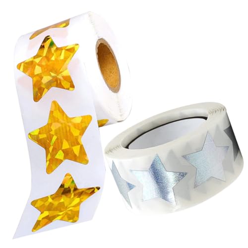 PartyKindom 2Rollen Selbstklebende Siegelaufkleber Sternform für Umschläge DIY Projekte Bäckereien und Hochzeiten von PartyKindom