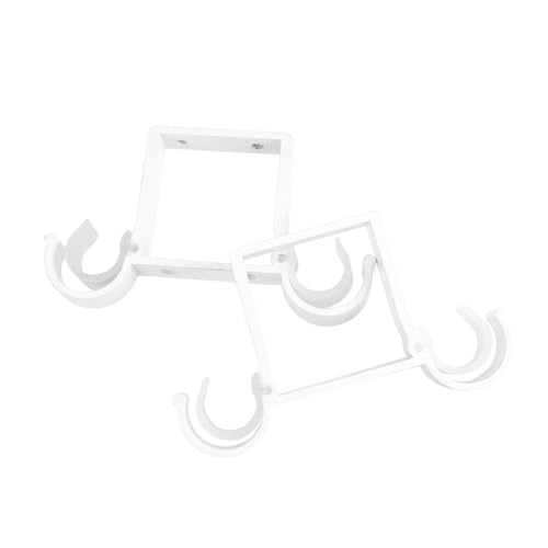 PartyKindom 2Stücke Aluminiumlegierung Gardinenstange Halterung Doppelte Haken Montagehalterung für Schwere Vorhänge Einfache Installation Weiß Robust für Verschiedene von PartyKindom