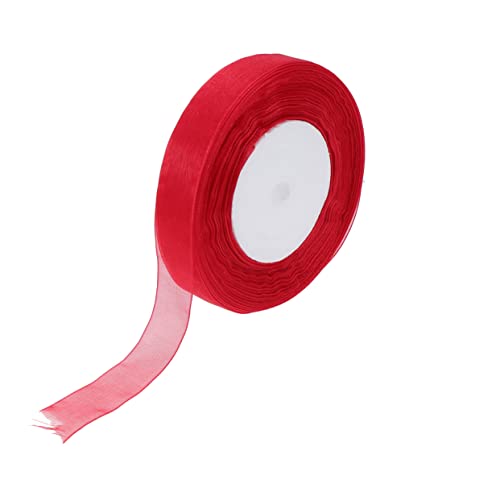 PartyKindom 2Stücke Organza Band Rot Transparente Geschenkverpackung und Dekoration für Hochzeiten Partys Kunsthandwerk und Mehr Stilvolles DIY Zubehör für Kreative Projekte von PartyKindom