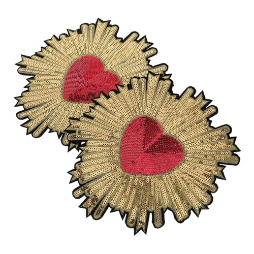 PartyKindom 2Stücke Pailletten Aufnäher Herzform Gestickte Stoffzubehör für Bekleidungsdekoration Langlebig und Farbenfroh zum Aufbügeln für DIY Projekte und Reparaturen PartyKindom 2Stücke Pailletten Aufnäher Herzform Gestickte Stoffzubehör für Bekleidungsdekoration Langlebig und Farbenfroh zum Aufbügeln für DIY Projekte und Reparaturen von PartyKindom
