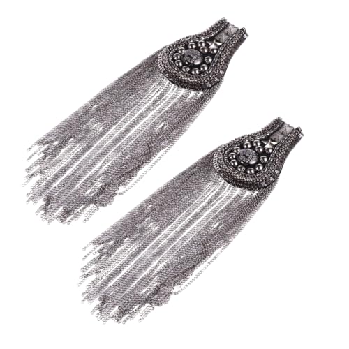 PartyKindom 2Stücke Quasten Schulterepauletten Schulterabzeichen Gunmetal für Jacken Hüte und Abnehmbare Fransen Dekoration mit Sicherheitsnadel PartyKindom 2Stücke Quasten Schulterepauletten Schulterabzeichen Gunmetal für Jacken Hüte und Abnehmbare Fransen Dekoration mit Sicherheitsnadel von PartyKindom