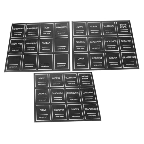 PartyKindom 3 Blätter Wasserdichte Beschreibbare Kaffee Etiketten Selbstklebend Wiederablösbar PVC Küchenaufkleber für Glasflaschen Minimalistische Food Labels für Sirup und Gewürze PartyKindom 3 Blätter Wasserdichte Beschreibbare Kaffee Etiketten Selbstklebend Wiederablösbar PVC Küchenaufkleber für Glasflaschen Minimalistische Food Labels für Sirup und Gewürze von PartyKindom