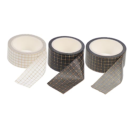PartyKindom 3 Rollen Dekorative Washi Tapes DIY Klebebänder für Scrapbooking und Handwerk mit Goldfolie Verschiedene Designs für Kreative Projekte für Journals und von PartyKindom