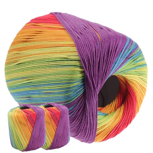 PartyKindom 3 Rollen Farbverlauf Baumwollgarn für DIY Handarbeiten Weiches Strickgarn zum Häkeln von Schals Pullovern und Decken für Kreative Projekte von PartyKindom