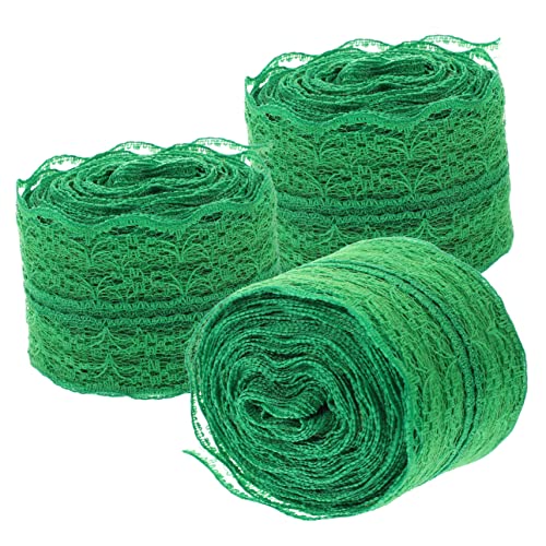 PartyKindom 3 Rollen Lace Ribbons Dekorative Spitzenborte für DIY Hochzeits und Partydekoration Grasgrün für Näharbeiten und Kleidungszubehör PartyKindom 3 Rollen Lace Ribbons Dekorative Spitzenborte für DIY Hochzeits und Partydekoration Grasgrün für Näharbeiten und Kleidungszubehör von PartyKindom