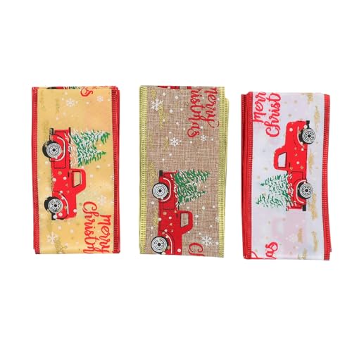 PartyKindom 3 Rollen Weihnachts Dekoband Schleifenband mit Gold Weiß Naturfarben für Geschenkverpackung DIY Weihnachtsbaum Schmuck Festliche Xmas Verpackungsbänder PartyKindom 3 Rollen Weihnachts Dekoband Schleifenband mit Gold Weiß Naturfarben für Geschenkverpackung DIY Weihnachtsbaum Schmuck Festliche Xmas Verpackungsbänder von PartyKindom