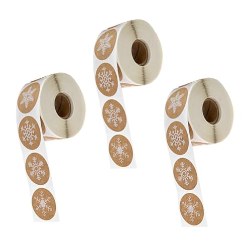 PartyKindom 3 Rollen Weihnachtsaufkleber Schneeflocken Kreative Selbstklebende Kraftpapier Etiketten für Geschenkverpackungen und Partydeko Einfach zu Entfernen Vielseitig für Weihnachten PartyKindom 3 Rollen Weihnachtsaufkleber Schneeflocken Kreative Selbstklebende Kraftpapier Etiketten für Geschenkverpackungen und Partydeko Einfach zu Entfernen Vielseitig für Weihnachten von PartyKindom