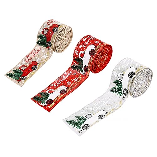 PartyKindom 3 Rollen Weihnachtsband Geschenkband mit Kreativen Auto Motiven Festliches Dekoband für DIY Schleifen Geschenkverpackung und Weihnachtsdeko PartyKindom 3 Rollen Weihnachtsband Geschenkband mit Kreativen Auto Motiven Festliches Dekoband für DIY Schleifen Geschenkverpackung und Weihnachtsdeko von PartyKindom