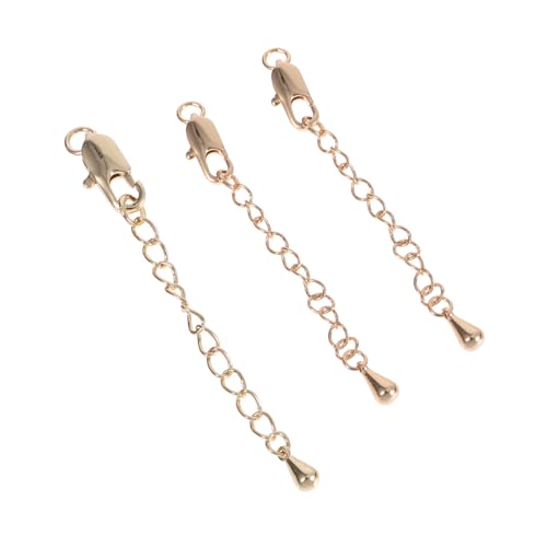 PartyKindom 3 STÜCKE Teiliges Schmuckverlängerungsketten mit Karabiner Hochwertiger Legierter Metalllegierung Langlebig Hautfreundlich Einfach zu Befestigen für Halsketten und Armbänder PartyKindom 3 STÜCKE Teiliges Schmuckverlängerungsketten mit Karabiner Hochwertiger Legierter Metalllegierung Langlebig Hautfreundlich Einfach zu Befestigen für Halsketten und Armbänder von PartyKindom