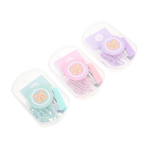 PartyKindom 3 Sätze Buntes Büroklammer Set Teiliges Stapler Clips Kit für Büro Schule und Zuhause Stabil und Vielseitig Einsetzbar Organisieren und Dekorieren von Dokumenten Notizen und von PartyKindom