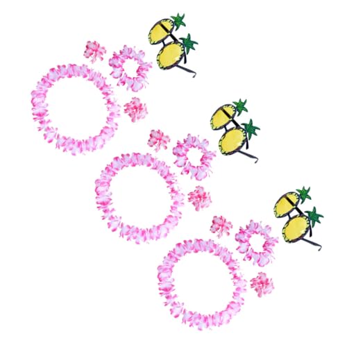 PartyKindom 3 Sätze Hawaiian Flower Leis Pack mit Ananas Brillen Teilig Tropisches Luau Partyzubehör Haarband Armband Halskette für Festival Sommer Strand Kostüm PartyKindom 3 Sätze Hawaiian Flower Leis Pack mit Ananas Brillen Teilig Tropisches Luau Partyzubehör Haarband Armband Halskette für Festival Sommer Strand Kostüm von PartyKindom
