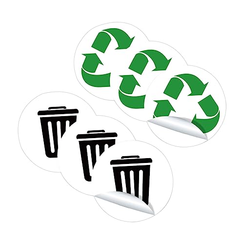 PartyKindom 3 Sätze Müllklassifizierungsetikett Küchenbüro recyceln Aufkleber für Mülltonnen Müll kann Recycling Bin Recycle Aufkleber Abfallkorbetikett Heimaufkleber Kompost-Aufkleber PVC von PartyKindom