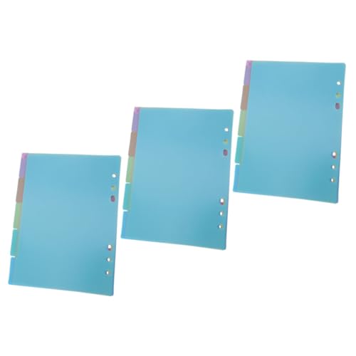 PartyKindom 3 Sätze Register Trennblätter aus Farbige Ordner Trennblätter mit Löchern Praktische Binder Organizer Reiter Tabs für Büro Schule und Studium von PartyKindom