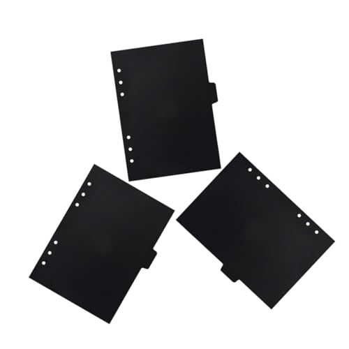 PartyKindom 3 Sätze Schwarze Ringbuch Trennblätter Nachfüllbare Organizer Register für Notizbuch Planer Journal Praktische Seitenmarker von PartyKindom