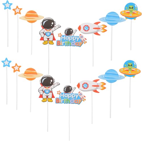 PartyKindom 3 Sätze Teiliges Astronauten Cake Topper Bunte Weltraum Geburtstagskuchendeko Wiederverwendbare Cupcake Dekoration für Kinderparty und Besondere Anlässe PartyKindom 3 Sätze Teiliges Astronauten Cake Topper Bunte Weltraum Geburtstagskuchendeko Wiederverwendbare Cupcake Dekoration für Kinderparty und Besondere Anlässe von PartyKindom