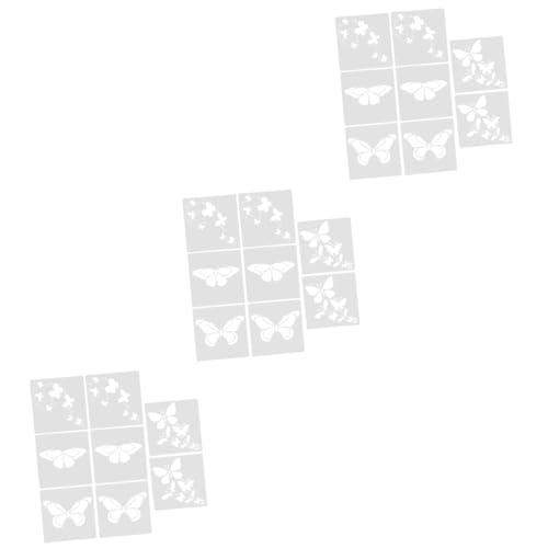 PartyKindom 3 Sätze Teiliges Schablonen Für Wandmalerei Flexibles Wiederverwendbares Und Waschbares Butterflügel Design Für Bastelprojekte Und Kreative Aktivitäten 8 Stück * 3 von PartyKindom