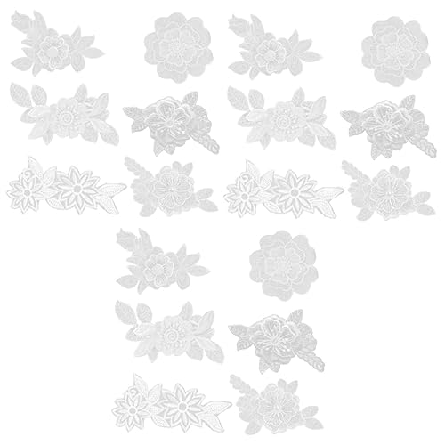 PartyKindom 3 Sätze Teiliges Weißer Patch Zum Aufnähen Stickerei Applikationen Für Diy Kleidung Nähzubehör Für Kreative Projekte 6 Stück * 3 von PartyKindom