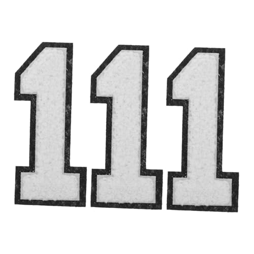 PartyKindom 3 Stück Chenille Digitale Stoffaufkleber Diy-patch-reparaturapplikation Für Kleidung Rucksäcke Applikation Hemdflicken Zum Aufbügeln Kleidungsflicken Nummer Bügelflicken Polyester von PartyKindom