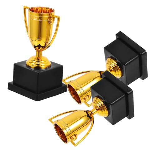 PartyKindom 3 Stück Goldene Trophäenbecher Aus Kunststoff, Belohnungspreise Für Partygeschenke, Requisiten, Belohnungen, Gewinnende Preise, Wettbewerbe von PartyKindom