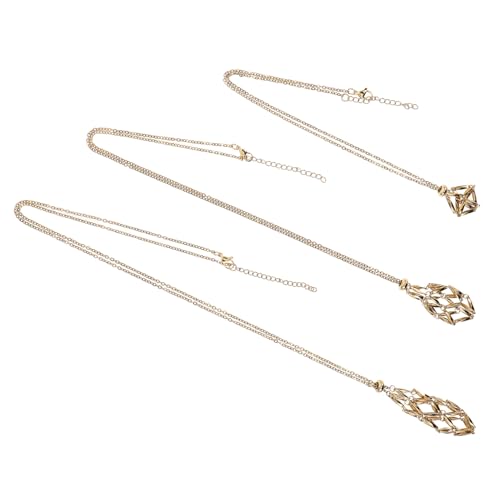 PartyKindom 3 Stück Kristallhalter Dreamcatcher Netz Anhänger Verstellbare Ketten für DIY Schmuck Leerer Edelstein Halter Damen Herren Schmuckzubehör von PartyKindom