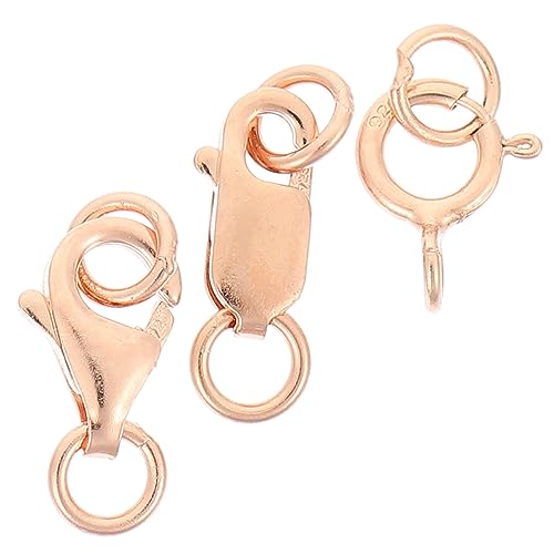PartyKindom 3 Stück Lobster Clasps für Schmuckherstellung Roségoldene Verschlüsse für und Armbänder Installieren und Langlebig für DIY Projekte von PartyKindom