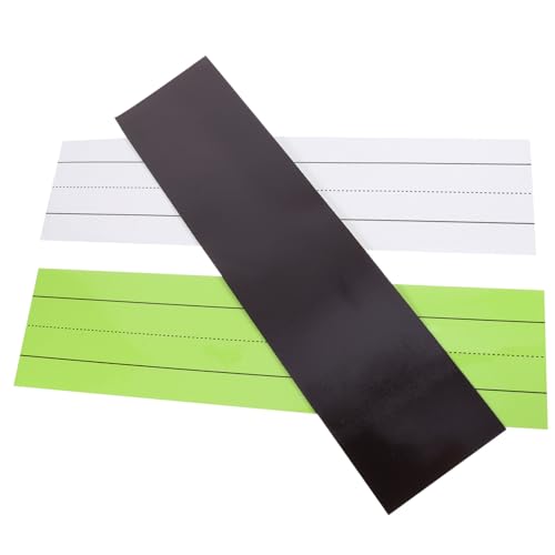 PartyKindom 3 Stück Magnetische Satzstreifen Abwischbar Wiederverwendbar Stark Haftend für Whiteboard Lernhilfe Büroorganisation Erinnerungsstreifen in Weiß Gelb Grün von PartyKindom