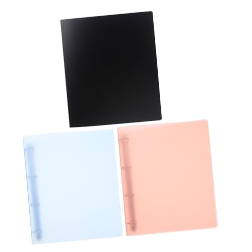 PartyKindom 3 Stück Ordner Teiliges D Ring Aktenordner Transparent Schwarz Blau Rot Langlebige Büro Dokumentenmappe mit Binder Mechanismus für Schule Büro Zuhause Wiederverwendbar Leicht zu von PartyKindom
