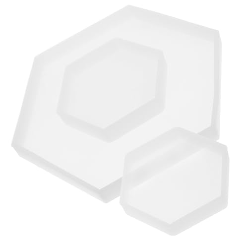 PartyKindom 3 Stück Sechseckiger Tischform Epoxidwarengussformen Sechseck-Tablettform sechseckige Form Handwerk groß epoxidharz Hexagon Silikonformen für Harz Epoxidformen Silikon Harzgussform von PartyKindom