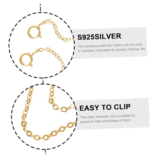 PartyKindom 3 Stück Sterlingsilber Verlängerungsketten DIY Schmuckverlängerung Armbandverlängerer für Damen Langlebig Modisch Vielseitig für Halsketten und Fußkettchen PartyKindom 3 Stück Sterlingsilber Verlängerungsketten DIY Schmuckverlängerung Armbandverlängerer für Damen Langlebig Modisch Vielseitig für Halsketten und Fußkettchen von PartyKindom