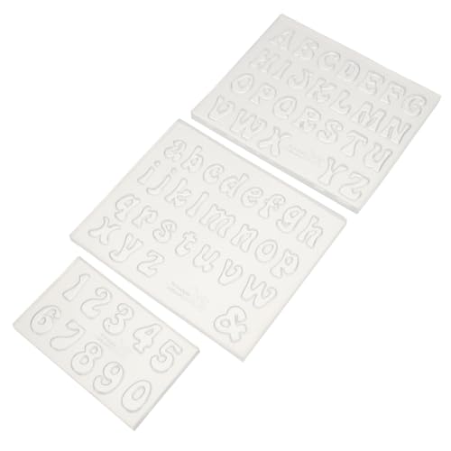 PartyKindom 3 Stück Teiliges Silikonform für Epoxidharz DIY Buchstaben und Zahlen Gießform mit Glatter Oberfläche Reißfest Wiederverwendbar für Schmuckherstellung und Kreative Bastelprojekte von PartyKindom