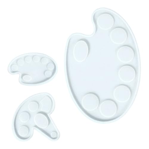PartyKindom 3 Stück Teiliges Silikonformen DIY Malpalette Epoxidharz Gießform mit Hoher Elastizität und Transparenter Oberfläche für Bastelarbeiten und Heimdekorationen von PartyKindom