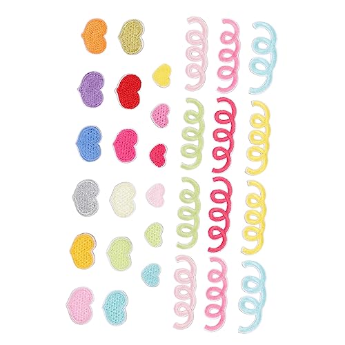 PartyKindom 30 Stück Farbige Stoffflecken Stickereiflecken Stoff Patch Kleidungsflicken Flicken für Kleidung gestickte Bügelspitzen Applikationen kleine Flicken zum Aufbügeln Polyester Bunt von PartyKindom