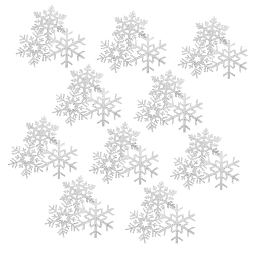 PartyKindom 30 Stück Handgefertigte Haar Accessoires Materialien Mini Schneeflocken Bekleidungsaufkleber Schneeflocken Aufnäher Schneeflocken Nähflicken Schneeflocken Aufnäher von PartyKindom