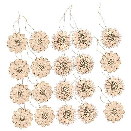 PartyKindom 30 Stück Holzblumen Ausschnitte für DIY Bastelprojekte Unlackierte Holzscheiben für Kreative Malerei und Dekoration für Frühling und Herbstgestaltung von PartyKindom