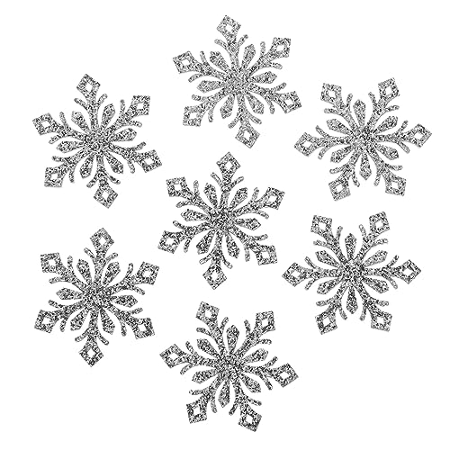 PartyKindom 30 Stück Snowflake Hair Accessoires Feiertagsausschnitte goldene Schneeflockenflecken Weihnachten Patch haarschmuck Schneeflocken-Handwerk Schneeflockenmuster Goldpudertuch Silber von PartyKindom