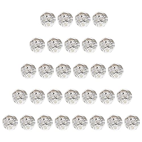 PartyKindom 30 Stück Strassperlen mit Löchern für DIY Schmuck Glitzernde Spherical Beads für Armbänder und Bastelprojekte von PartyKindom